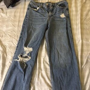 Hollister Blue Boyfriend Jeans Distressed Relaxed Fit